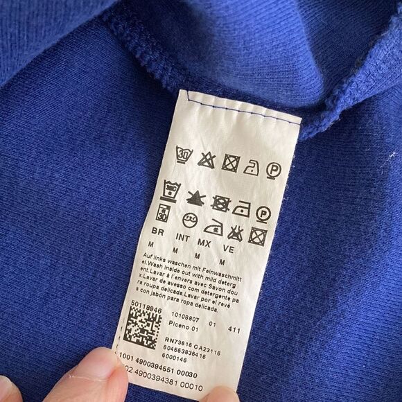 Hugo Boss Mens Navy Long Sleeve Cotton Sweater with Mock Neck. Size Medium. - Picture 8 of 9